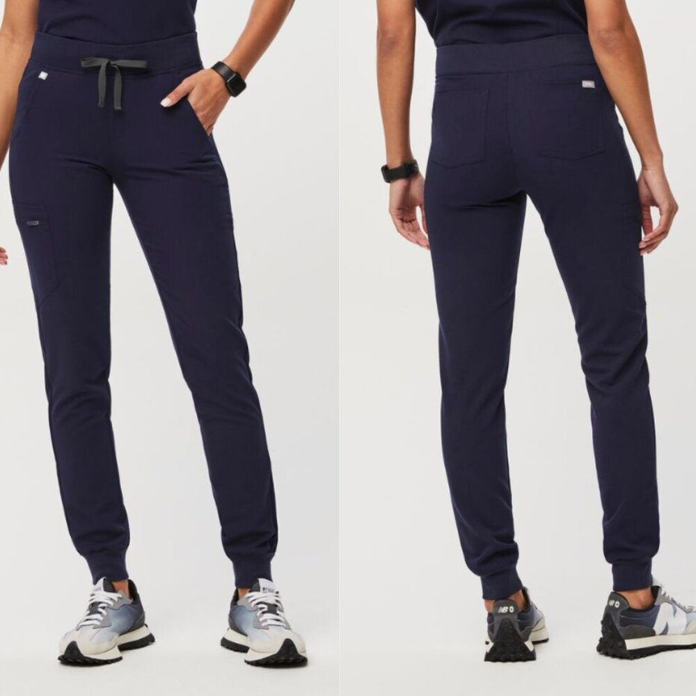 Figs Zamora Jogger Scrub Pants Navy Blue MED TALL